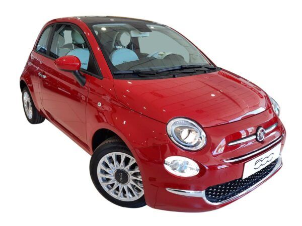 Fiat 500 híbrido GLp y gasolina, con motor 1.2 de 69cv con acabado Lounge en rojo de km0
