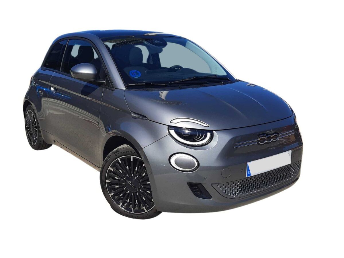Fiat 500 eléctrico icon en color gris de km0