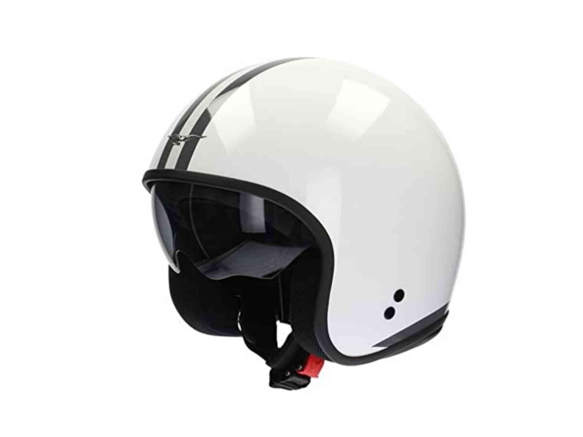 Casco Guzzi jet stripes blanco oferta mas little italy