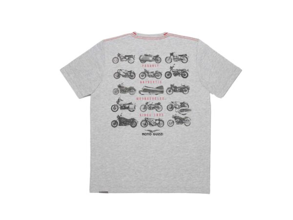 Camiseta hombre moto guzzi garaje gris
